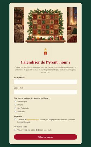 Calendrier de l'Avent : jour 1